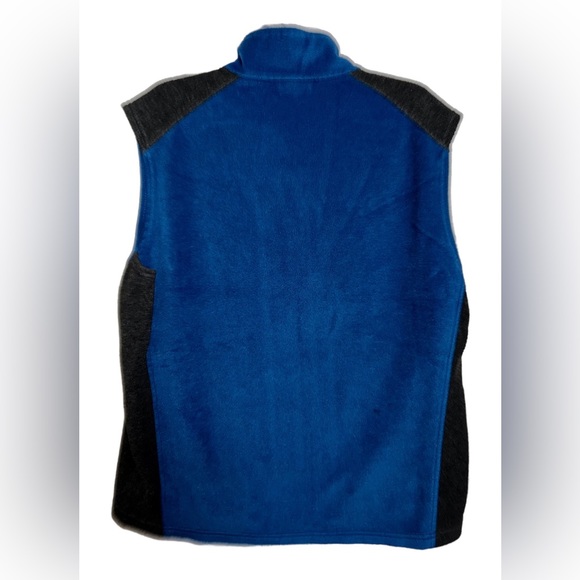Columbia Vest Blue Gray Outdoor Fleece Sleeveless Zip Coat Mens Large - Picture 2 of 5